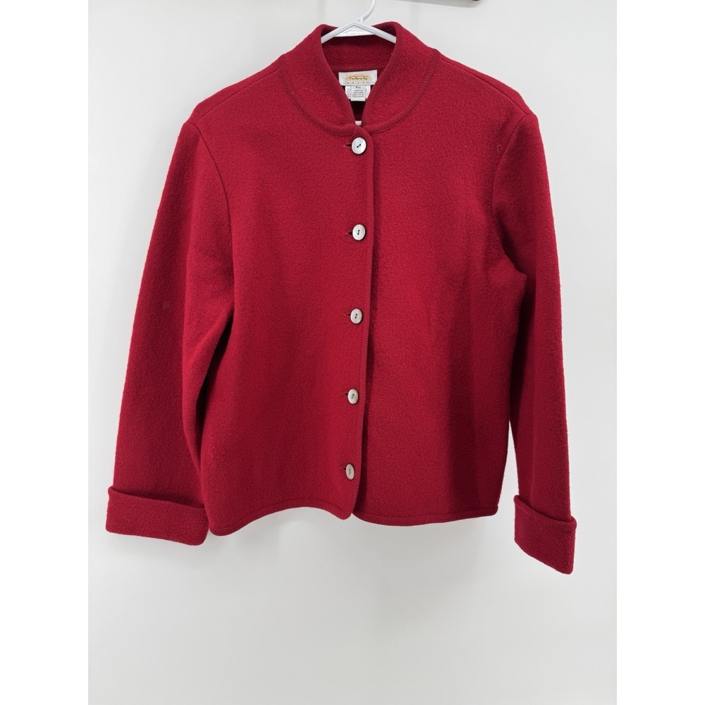 Talbots Womens Jacket Size Petite Medium 100%‎ Wool  Button Closure